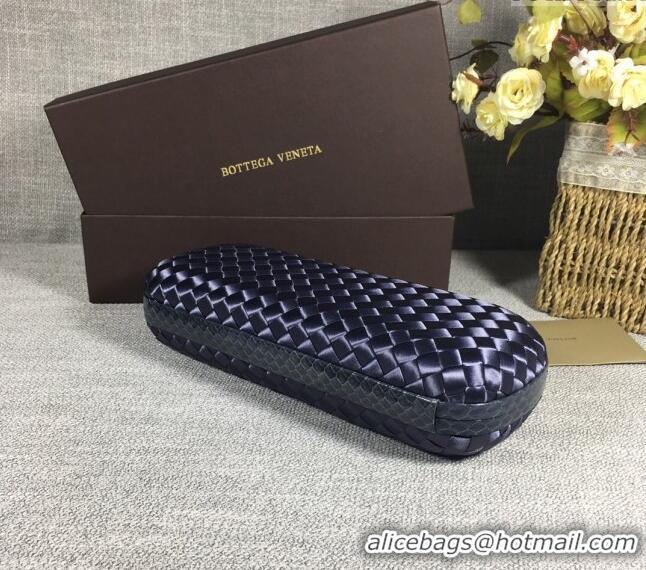 Traditional Discount Bottega Veneta Satin Knot Long Clutch BV8651 Deep Blue 2024