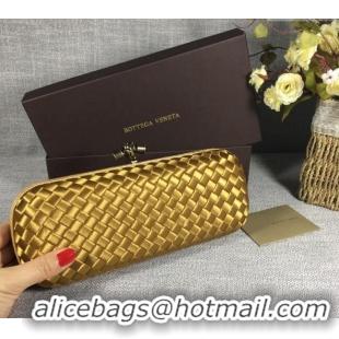 Buy Fashionable Bottega Veneta Satin Knot Long Clutch BV8651 Bronze Gold 2024