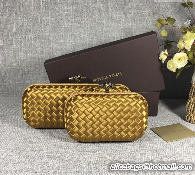 Buy Fashionable Bottega Veneta Satin Knot Long Clutch BV8651 Bronze Gold 2024