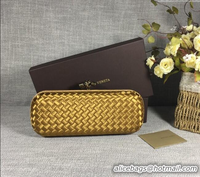 Buy Fashionable Bottega Veneta Satin Knot Long Clutch BV8651 Bronze Gold 2024