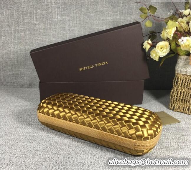 Buy Fashionable Bottega Veneta Satin Knot Long Clutch BV8651 Bronze Gold 2024