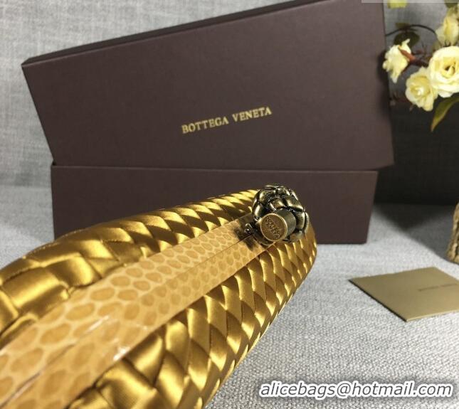 Buy Fashionable Bottega Veneta Satin Knot Long Clutch BV8651 Bronze Gold 2024