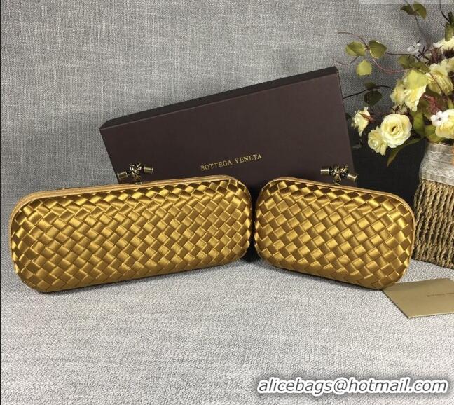 Buy Fashionable Bottega Veneta Satin Knot Long Clutch BV8651 Bronze Gold 2024