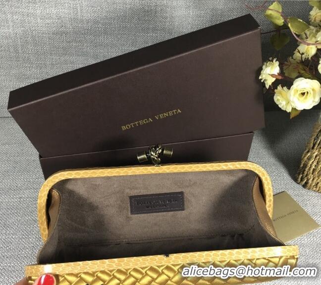 Buy Fashionable Bottega Veneta Satin Knot Long Clutch BV8651 Bronze Gold 2024