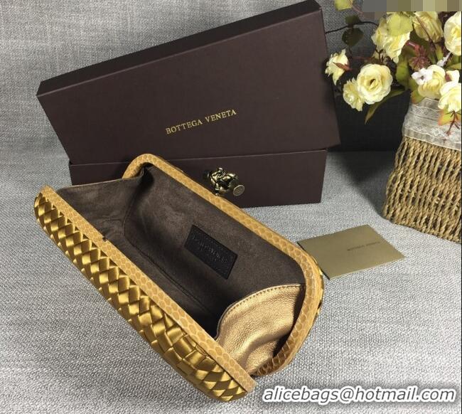 Buy Fashionable Bottega Veneta Satin Knot Long Clutch BV8651 Bronze Gold 2024