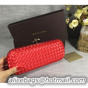 Well Crafted Bottega Veneta Satin Knot Long Clutch BV8651 Red 2024