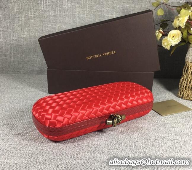 Well Crafted Bottega Veneta Satin Knot Long Clutch BV8651 Red 2024