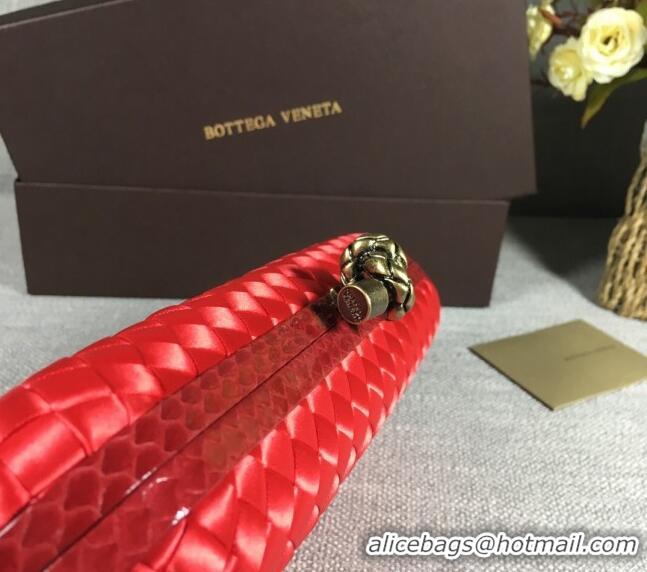 Well Crafted Bottega Veneta Satin Knot Long Clutch BV8651 Red 2024