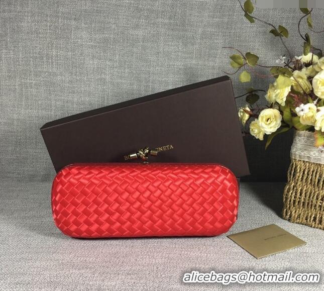 Well Crafted Bottega Veneta Satin Knot Long Clutch BV8651 Red 2024