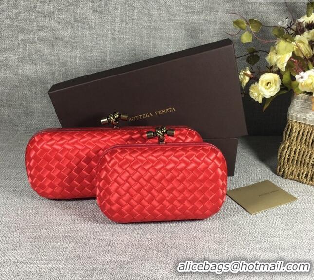 Well Crafted Bottega Veneta Satin Knot Long Clutch BV8651 Red 2024