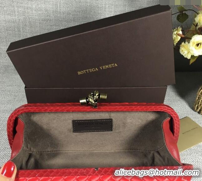 Well Crafted Bottega Veneta Satin Knot Long Clutch BV8651 Red 2024