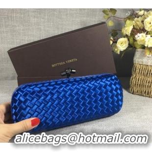 Top Grade Bottega Veneta Satin Knot Long Clutch BV8651 Stone Blue 2024