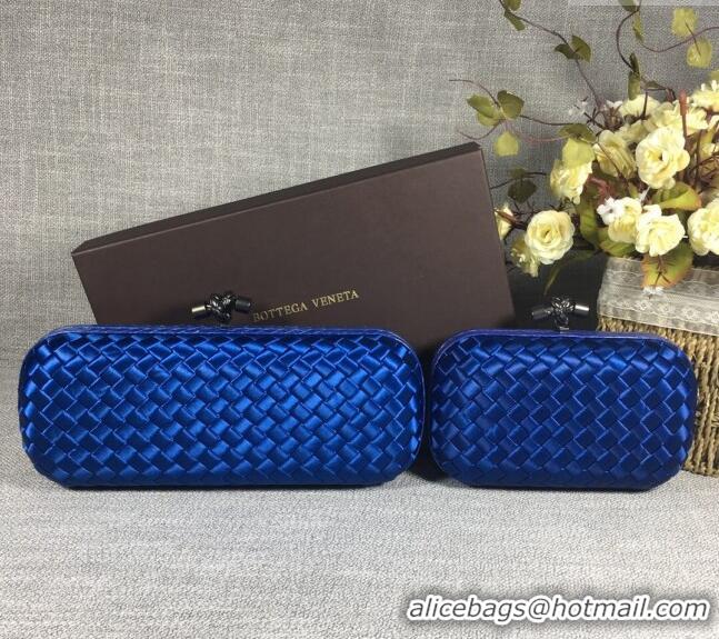 Top Grade Bottega Veneta Satin Knot Long Clutch BV8651 Stone Blue 2024