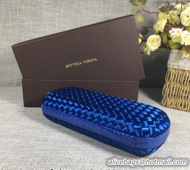 Top Grade Bottega Veneta Satin Knot Long Clutch BV8651 Stone Blue 2024