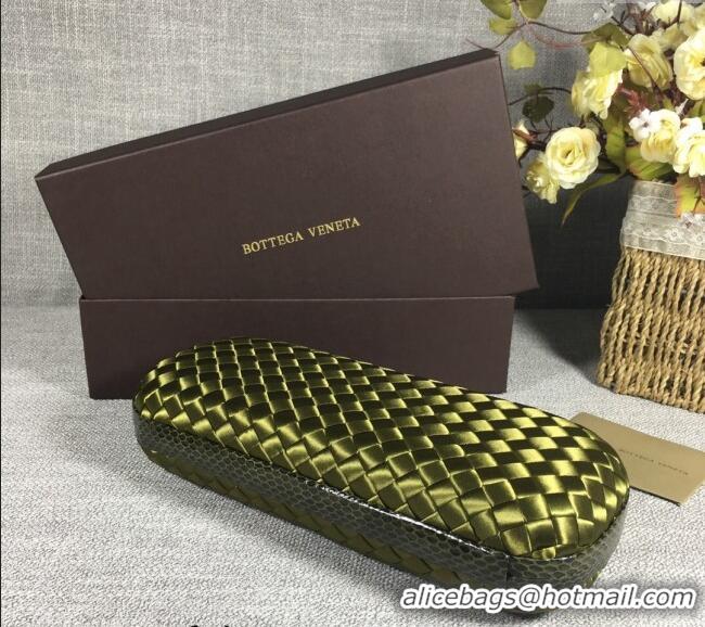 Popular Style Bottega Veneta Satin Knot Long Clutch BV8651 Shiny Green 2024