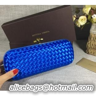 Top Design Bottega Veneta Satin Knot Long Clutch BV8651 Shiny Blue 2024