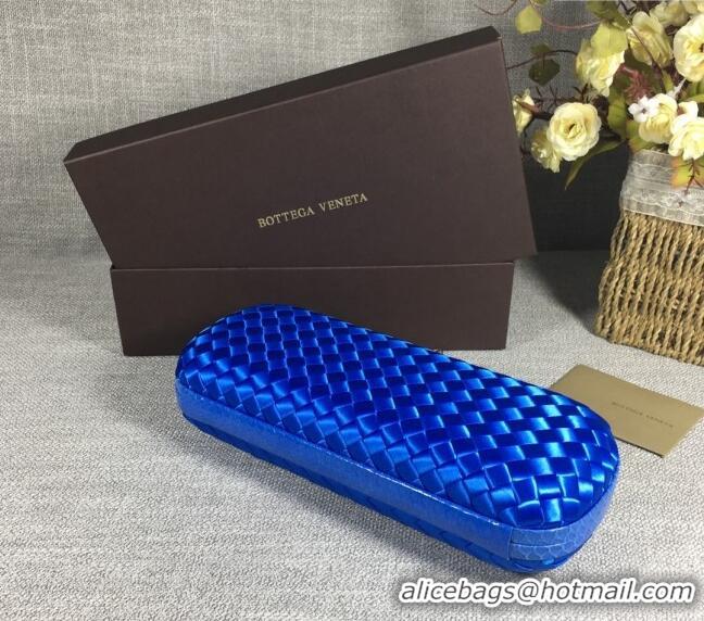 Top Design Bottega Veneta Satin Knot Long Clutch BV8651 Shiny Blue 2024