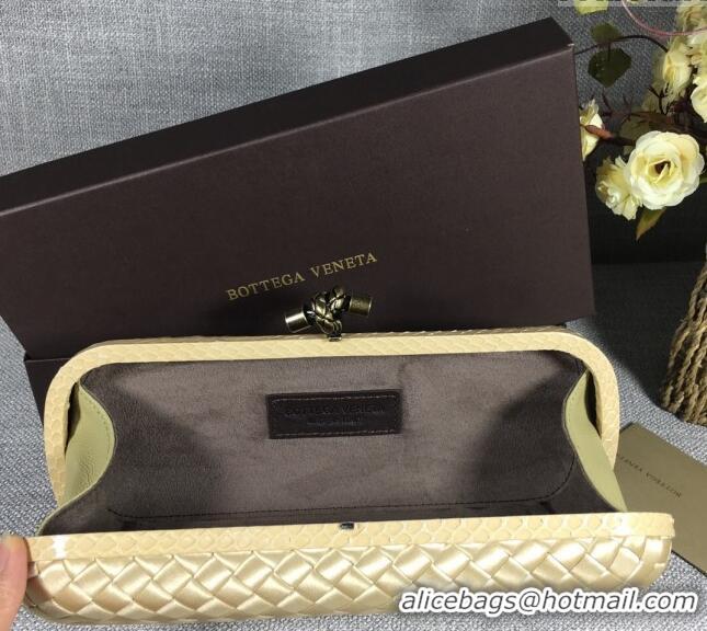 Buy Discount Bottega Veneta Satin Knot Long Clutch BV8651 Light Gold 2024