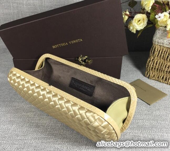 Buy Discount Bottega Veneta Satin Knot Long Clutch BV8651 Light Gold 2024