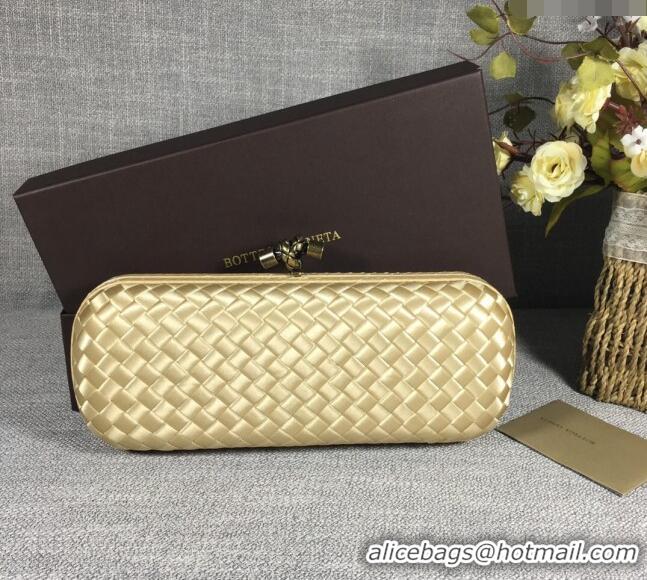 Buy Discount Bottega Veneta Satin Knot Long Clutch BV8651 Light Gold 2024