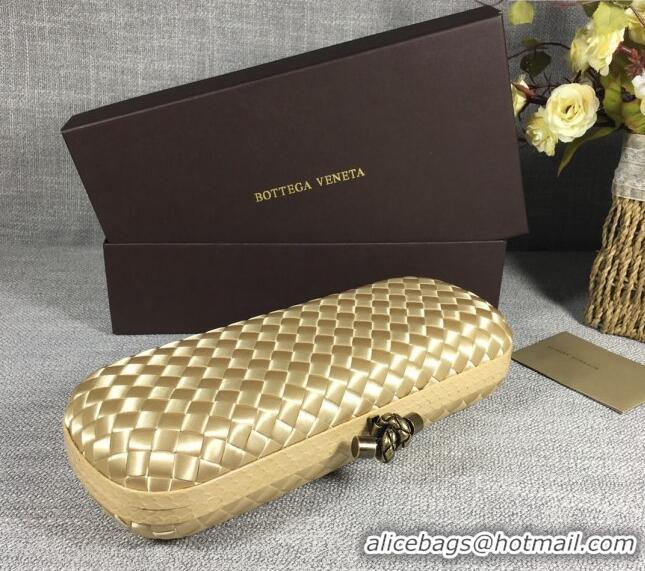 Buy Discount Bottega Veneta Satin Knot Long Clutch BV8651 Light Gold 2024