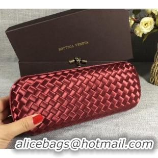 Classic Grade Bottega Veneta Satin Knot Long Clutch BV8651 Burgundy 2024