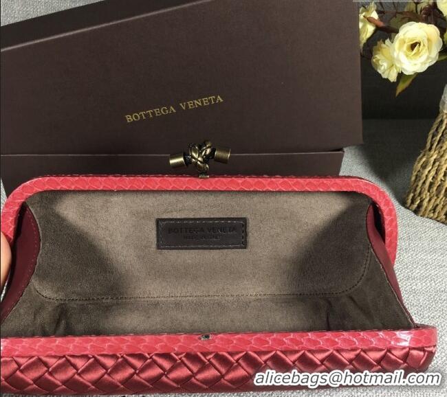 Classic Grade Bottega Veneta Satin Knot Long Clutch BV8651 Burgundy 2024