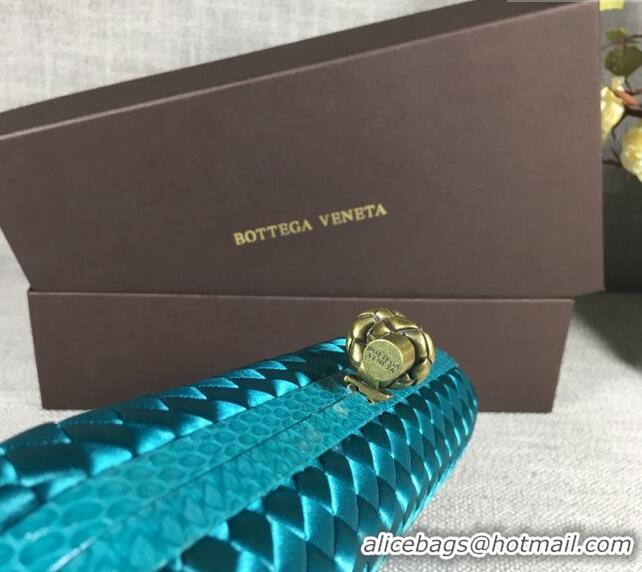 New Design Bottega Veneta Satin Knot Long Clutch BV8651 Lake Green 2024