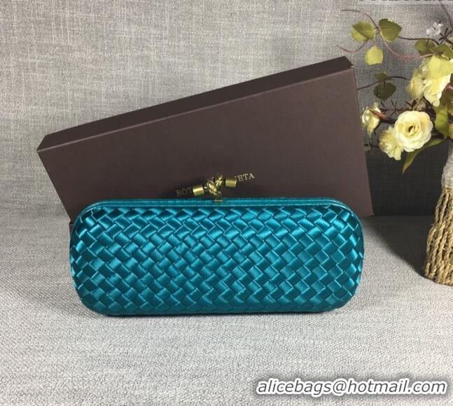 New Design Bottega Veneta Satin Knot Long Clutch BV8651 Lake Green 2024