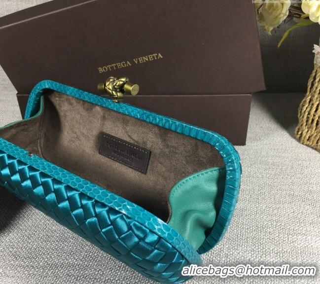 New Design Bottega Veneta Satin Knot Long Clutch BV8651 Lake Green 2024