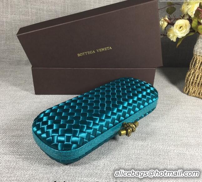 New Design Bottega Veneta Satin Knot Long Clutch BV8651 Lake Green 2024