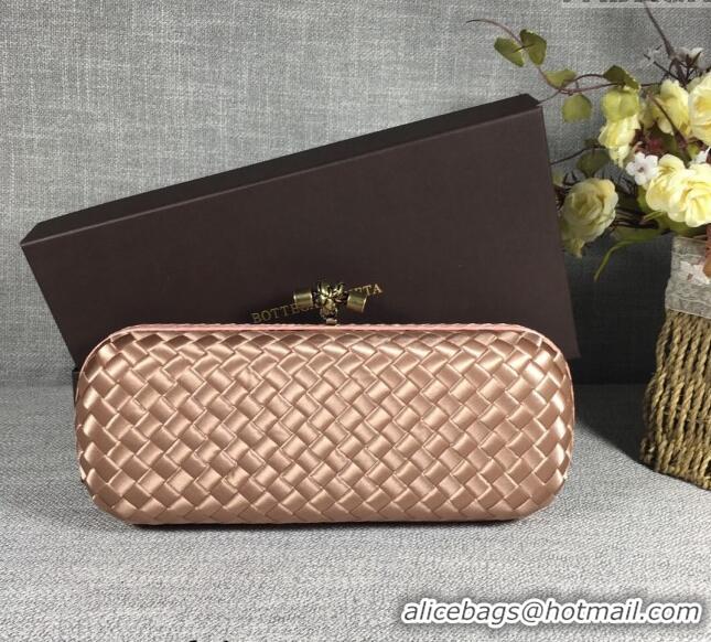 Unique Grade Bottega Veneta Satin Knot Long Clutch BV8651 Dark Apricot 2024