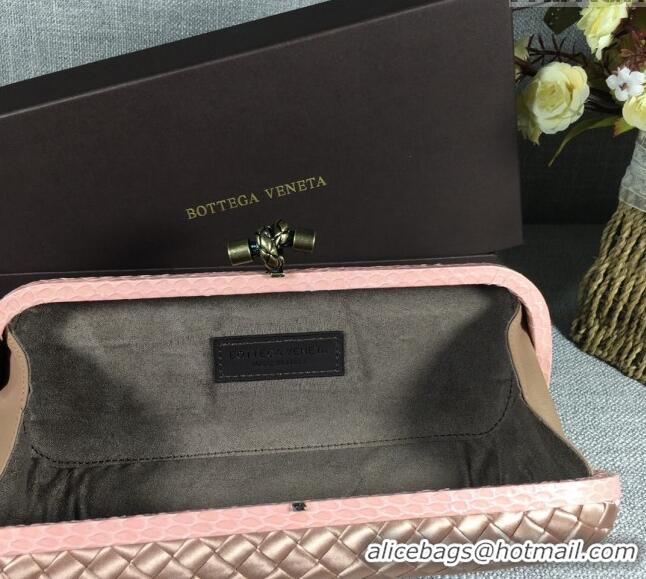 Unique Grade Bottega Veneta Satin Knot Long Clutch BV8651 Dark Apricot 2024