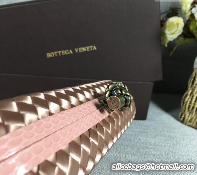 Unique Grade Bottega Veneta Satin Knot Long Clutch BV8651 Dark Apricot 2024