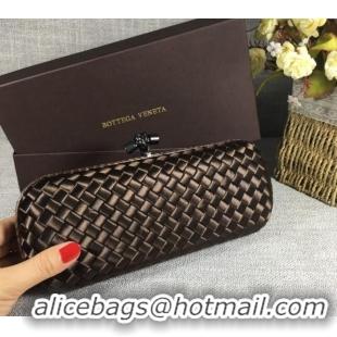 Good Taste Bottega Veneta Satin Knot Long Clutch BV8651 Dark Coffee 2024