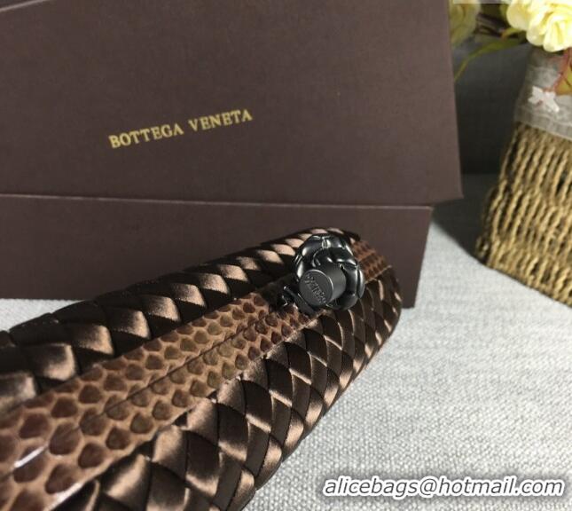 Good Taste Bottega Veneta Satin Knot Long Clutch BV8651 Dark Coffee 2024