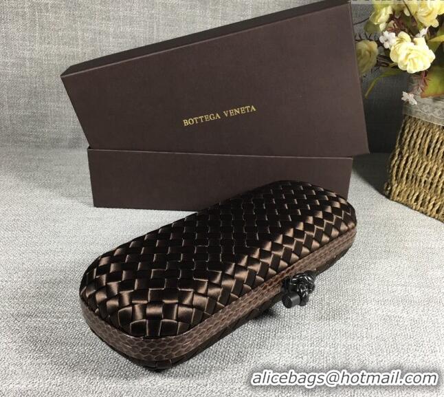 Good Taste Bottega Veneta Satin Knot Long Clutch BV8651 Dark Coffee 2024