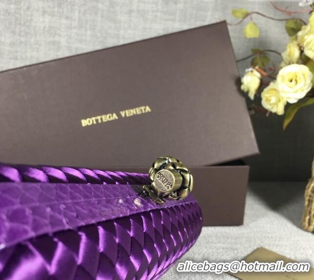 Fashion Discount Bottega Veneta Satin Knot Long Clutch BV8651 Dark Purple 2024