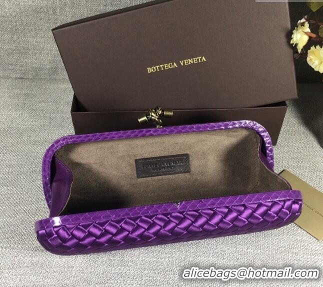 Fashion Discount Bottega Veneta Satin Knot Long Clutch BV8651 Dark Purple 2024