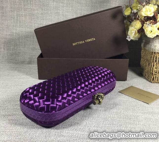 Fashion Discount Bottega Veneta Satin Knot Long Clutch BV8651 Dark Purple 2024