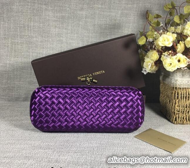 Fashion Discount Bottega Veneta Satin Knot Long Clutch BV8651 Dark Purple 2024