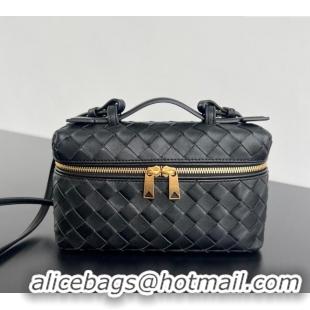 Super Quality Bottega Veneta Bang Bang Vanity Case in Intrecciato Leather 789109 Black 2024