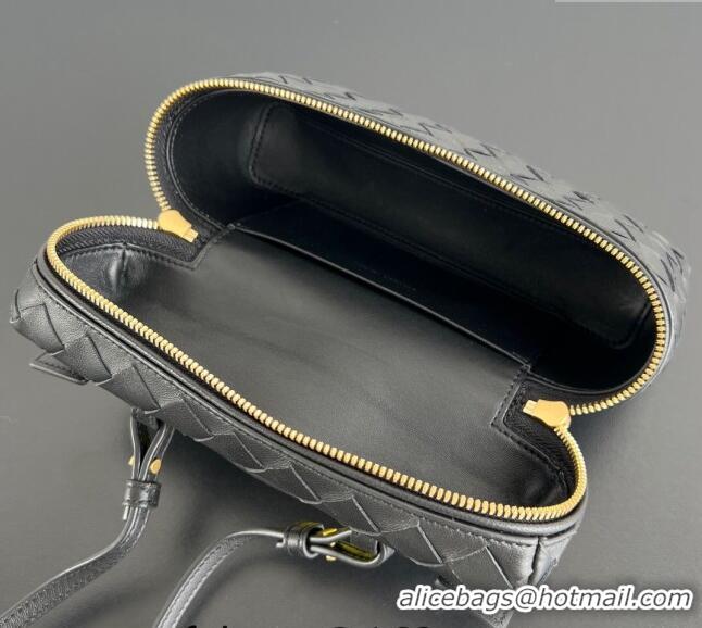 Super Quality Bottega Veneta Bang Bang Vanity Case in Intrecciato Leather 789109 Black 2024