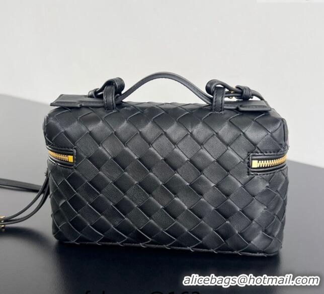 Super Quality Bottega Veneta Bang Bang Vanity Case in Intrecciato Leather 789109 Black 2024