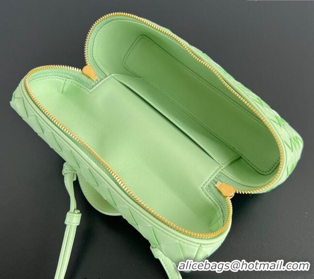 Super Quality Bottega Veneta Bang Bang Vanity Case in Intrecciato Leather 789109 Fresh mint Green 2024