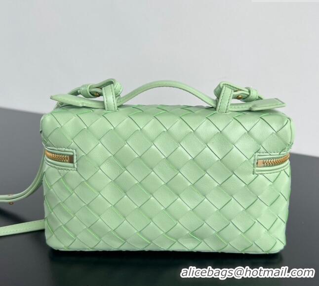 Super Quality Bottega Veneta Bang Bang Vanity Case in Intrecciato Leather 789109 Fresh mint Green 2024