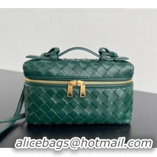 Well Crafted Bottega Veneta Bang Bang Vanity Case in Intrecciato Leather 789109 Dark Green 2024