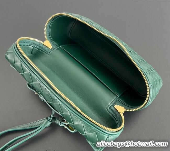 Well Crafted Bottega Veneta Bang Bang Vanity Case in Intrecciato Leather 789109 Dark Green 2024