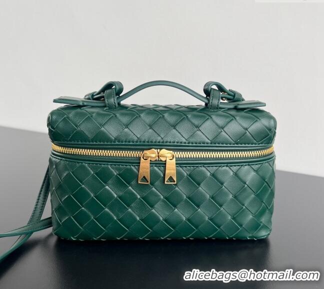 Well Crafted Bottega Veneta Bang Bang Vanity Case in Intrecciato Leather 789109 Dark Green 2024