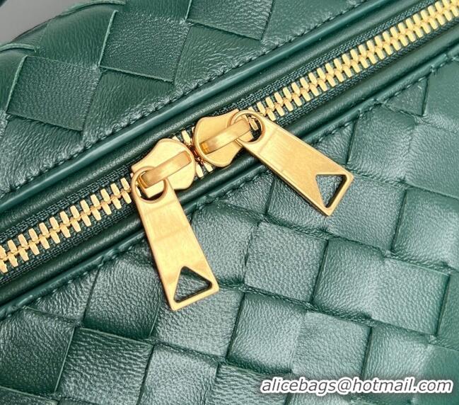 Well Crafted Bottega Veneta Bang Bang Vanity Case in Intrecciato Leather 789109 Dark Green 2024